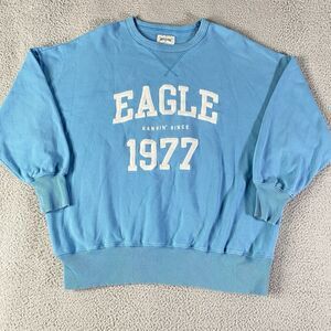 American Eagle Sweatshirt Mens Large Blue Crewneck Pullover Oversized Preppy Y2K